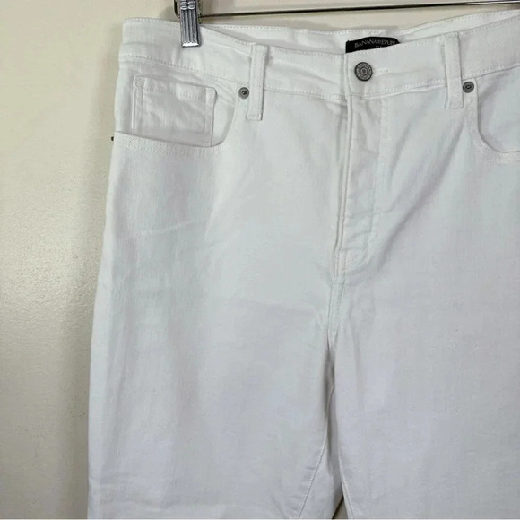 Banana Republic Womens Size 32 High  Rise Slim White Jeans - Picture 4 of 14